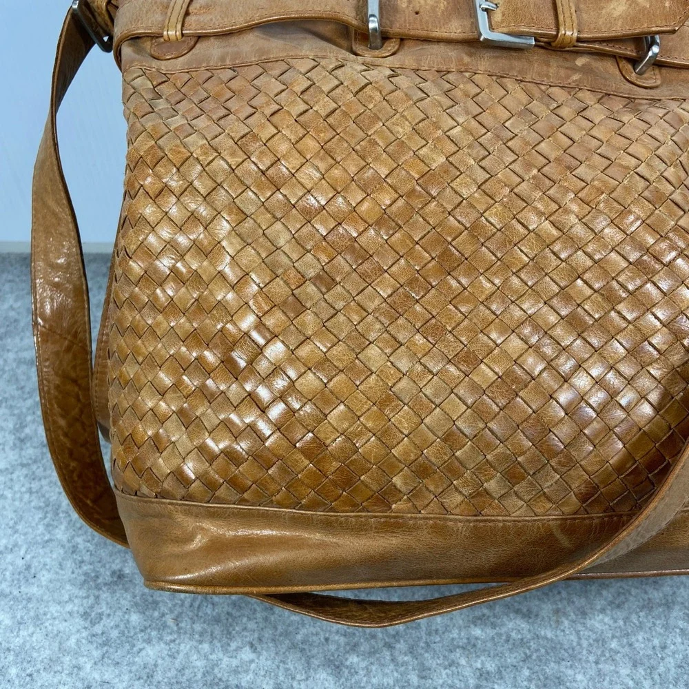 ADAX Copenhagen Camel Tan Brown Woven Braided Large Bag‎